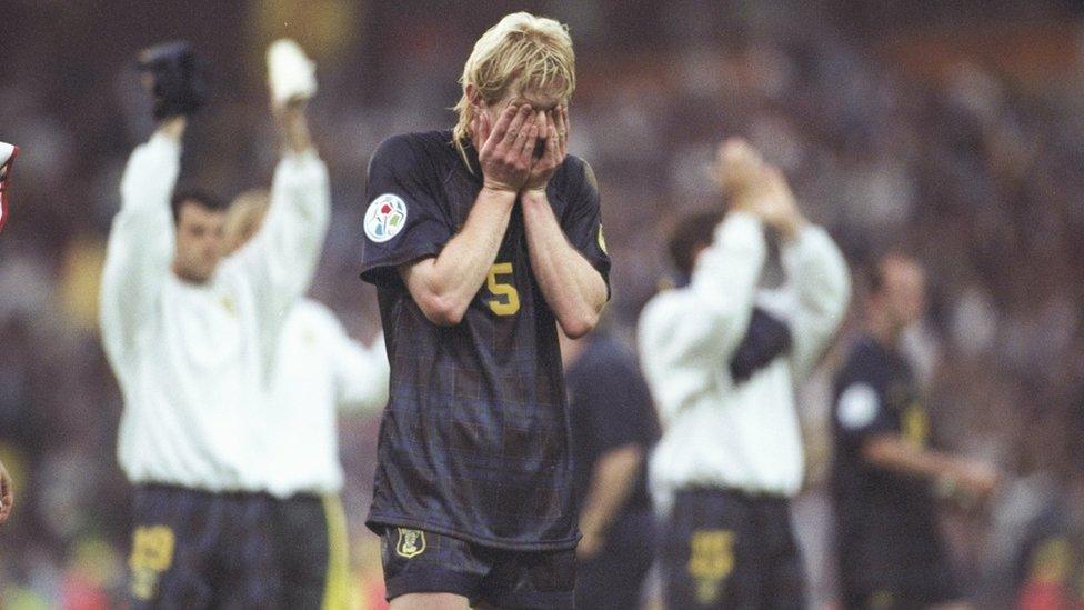 Scotland crash out of Euro 96.