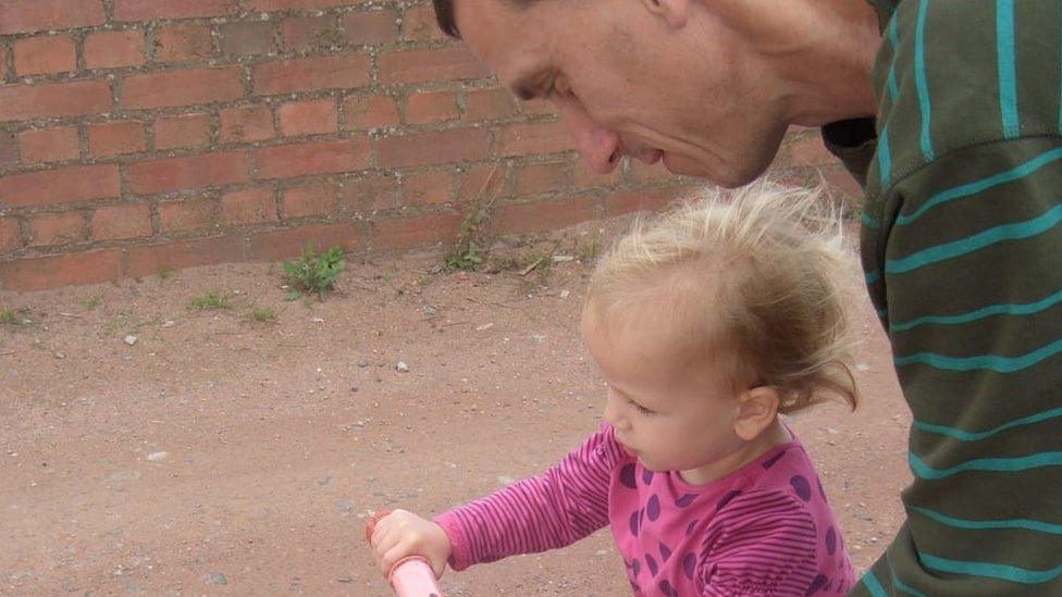 Eleanor as a toddler and her dad Jon