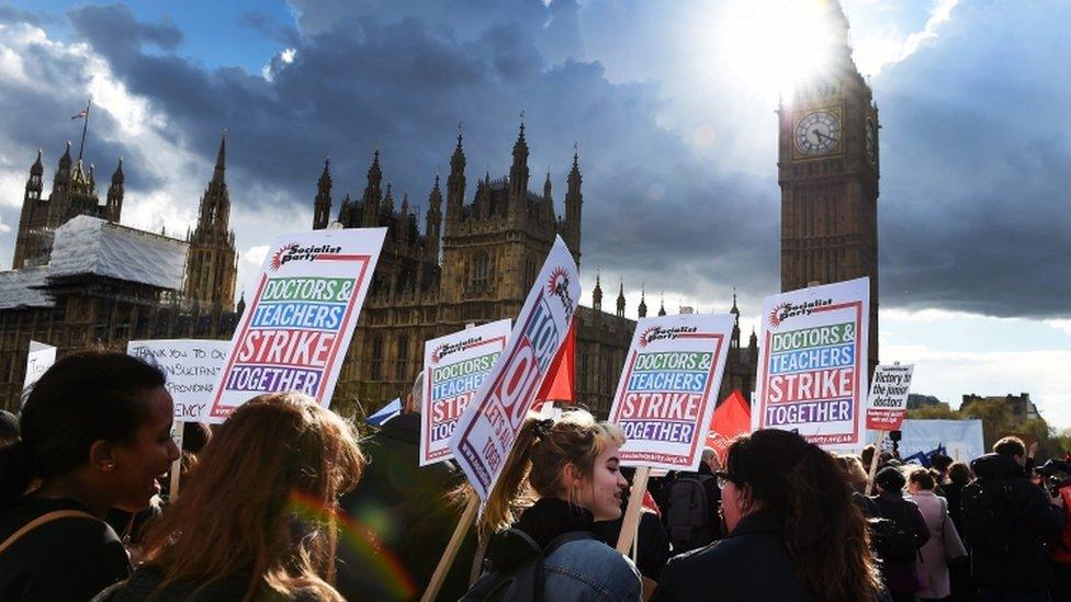 Junior doctors marching in London