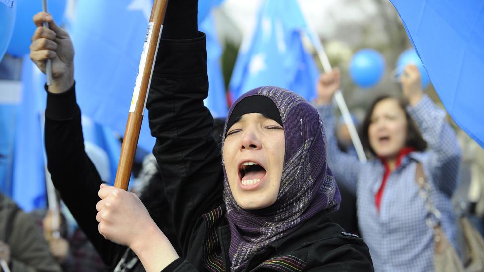 Uighur protesters in Melbourne