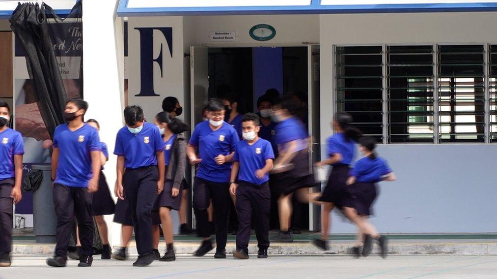 Children walking into the playground