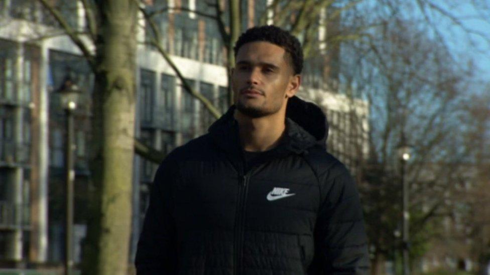 Danny walking through Queen's Gardens in Hull