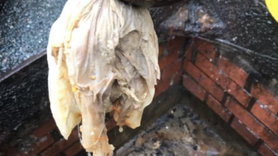 Wet wipes flushed down drain