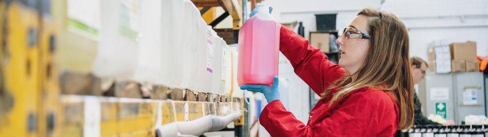 Woman working in a warehouse