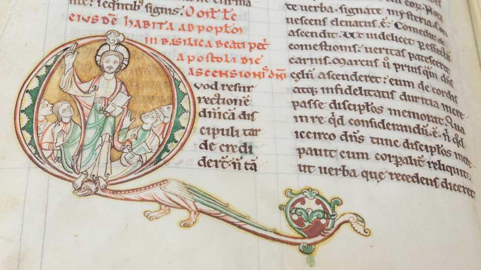 12th Century manuscript close-up