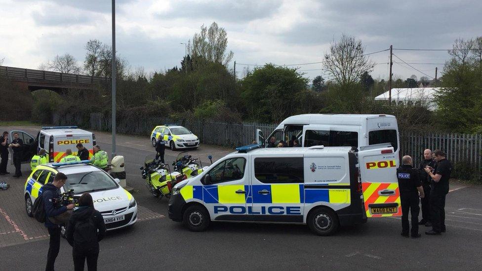 Police at Cullompton