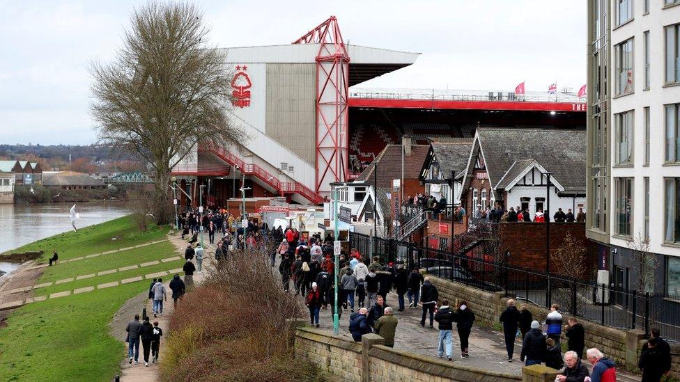 Crowds outside City Ground