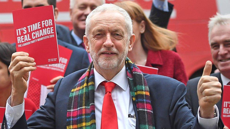 Jeremy Corbyn arrives for the launch of his party's manifesto in Birmingham