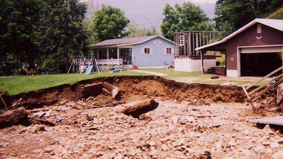 Maria Gunnoe's home has suffered flooding and landslide damage several times