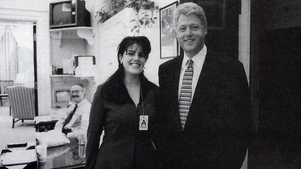 Former White House intern Monica Lewinsky and then-President Bill Clinton