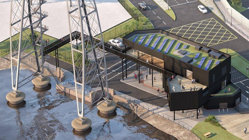 Newport Transporter Bridge - artist impression of new visitor centre