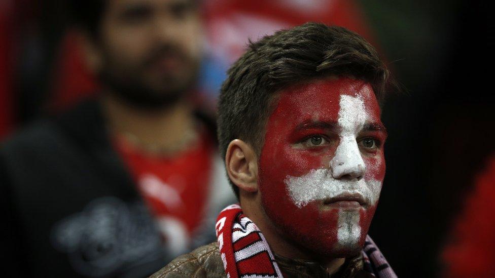 Swiss fan at Wembley (8 Sept)