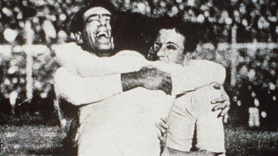 Uruguay celebrate winning the 1930 World Cup