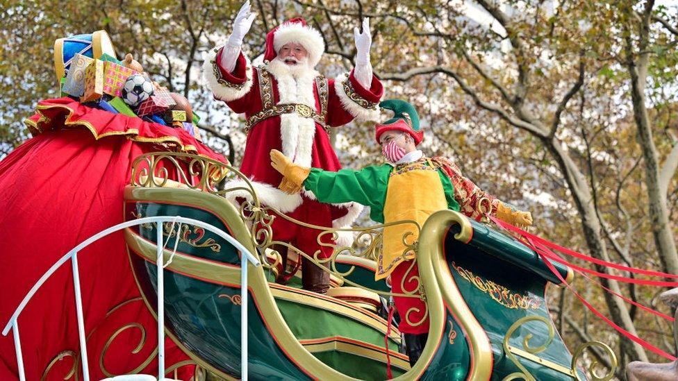 Santa at Macy's Thanks Giving Parade.