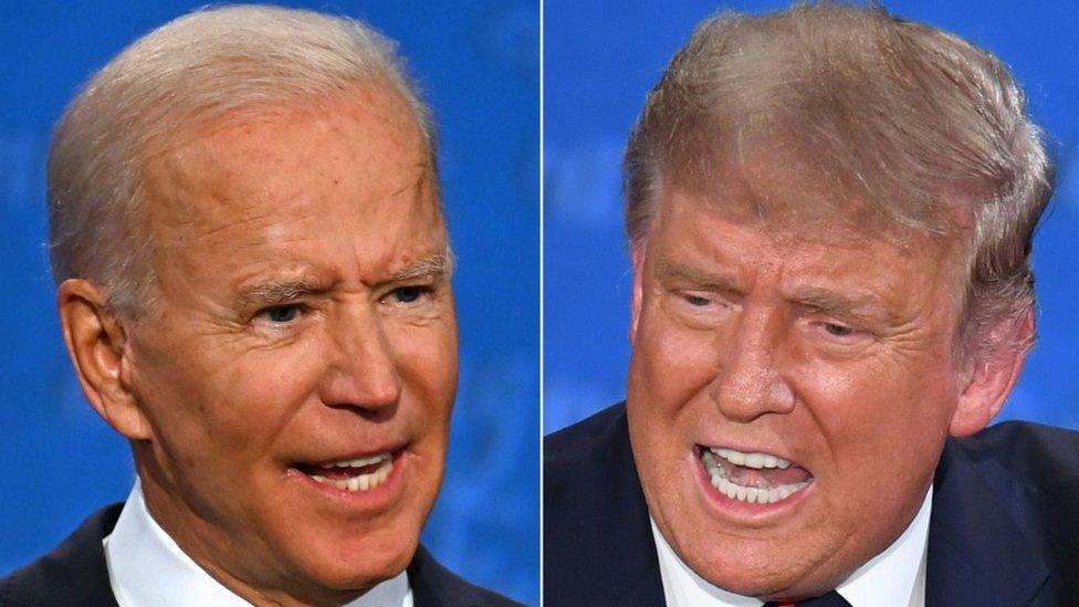 Donald Trump and Joe Biden in the first presidential debate