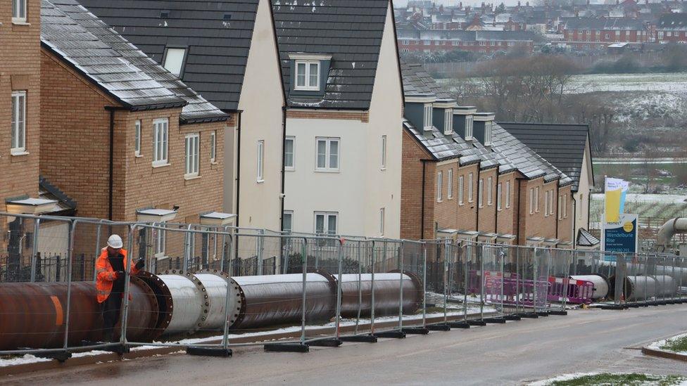 Overground sewer in Wellingborough