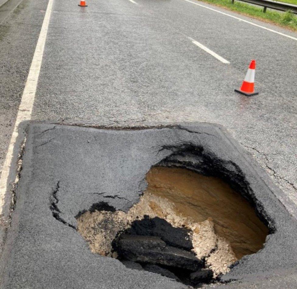 A35 Puddletown bypass sink hole