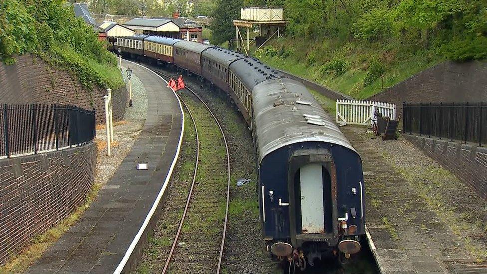 Some of the engines and carriages being auctioned