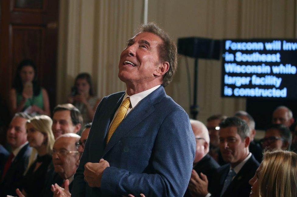 Mr Wynn, who is also a Republican official, attends an event at the White House