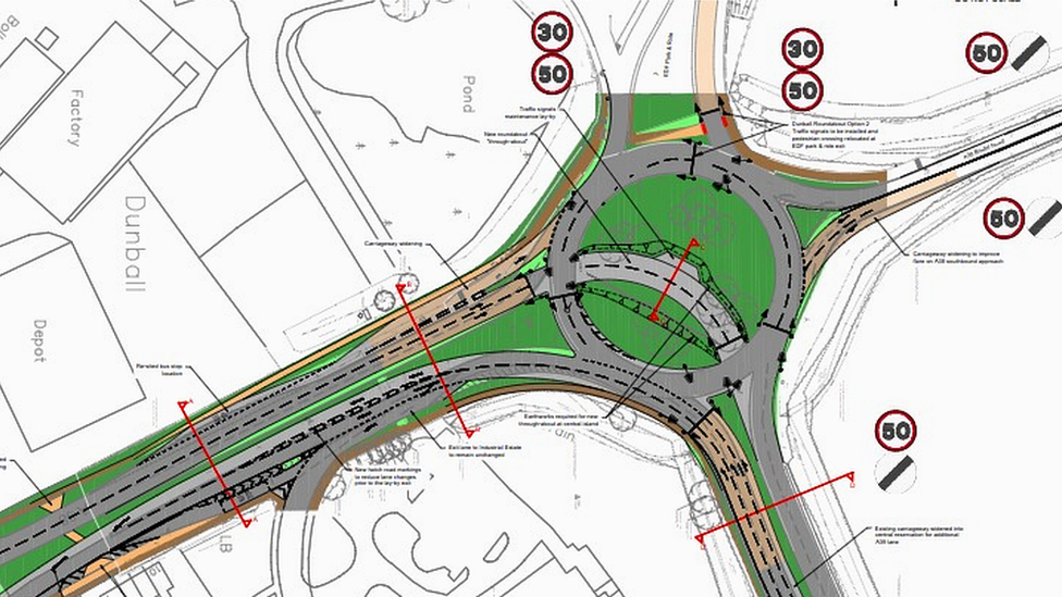 Graphic of Dunball roundabout