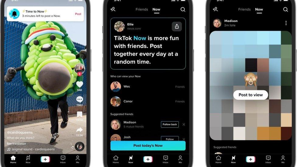 TikTok Now promo images