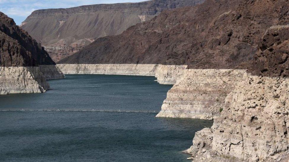 Lowe water levels in Lake Mead. Photo: 9 June 2021