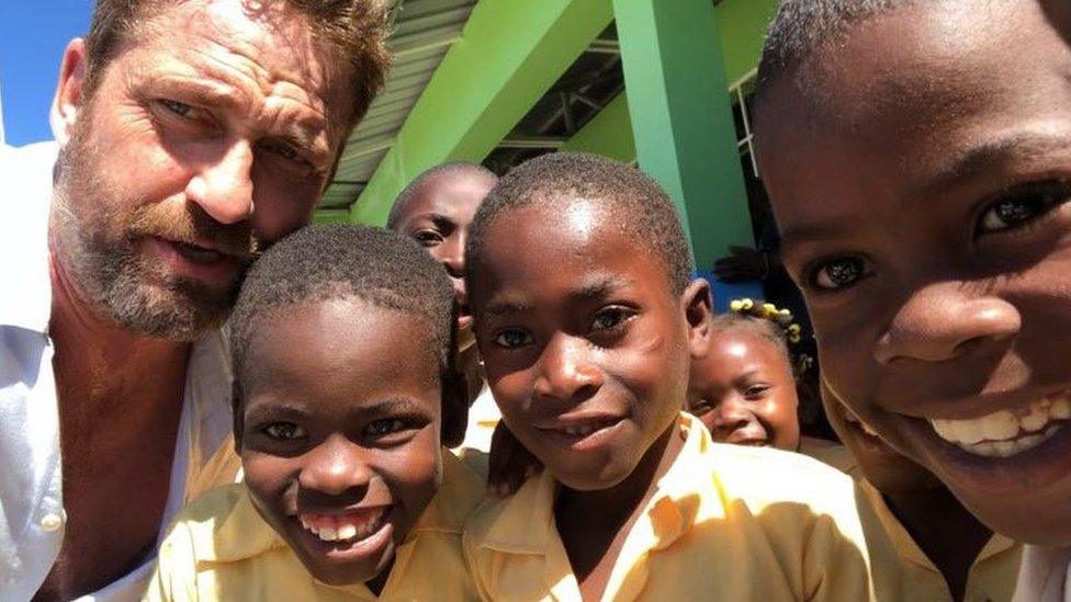 Gerard Butler has tweeted images from the trip