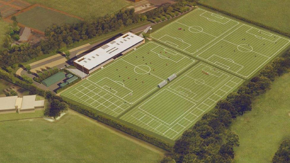 Aerial view of new training ground