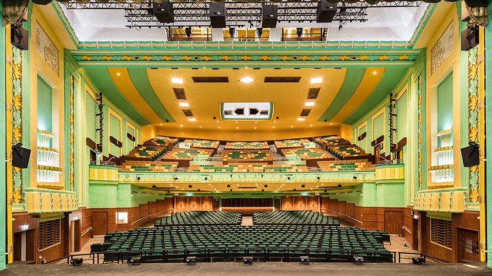 Inside Stockton's Globe Theatre