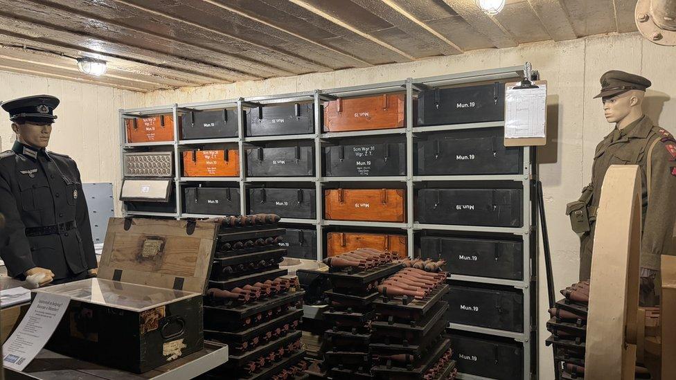 Armoury room in the bunker at corbiere