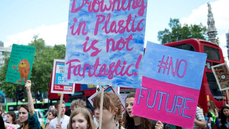 Protestors at climate strike in London