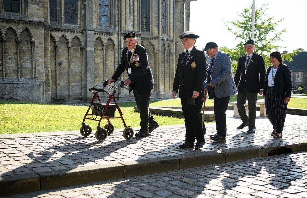 Veteran Tony Cash at Bayeux Cathedral