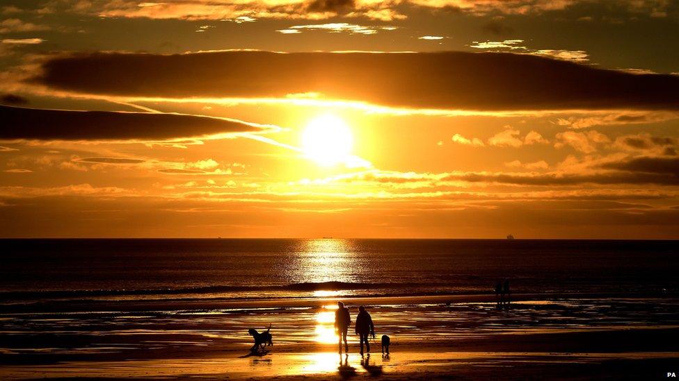 Sunset on a beach