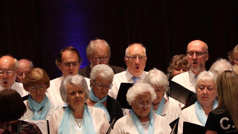 Older people singing