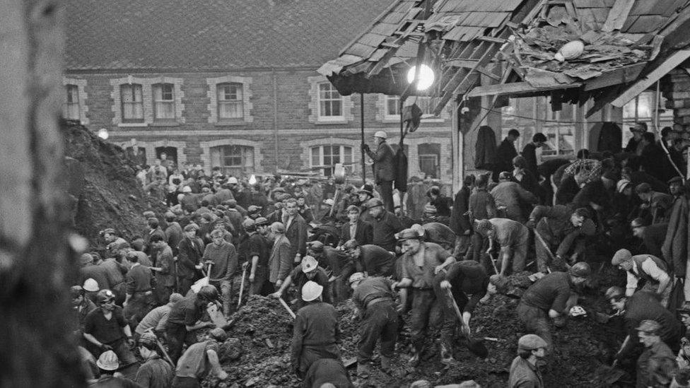 Rescuers digging at Pantglas Junior School