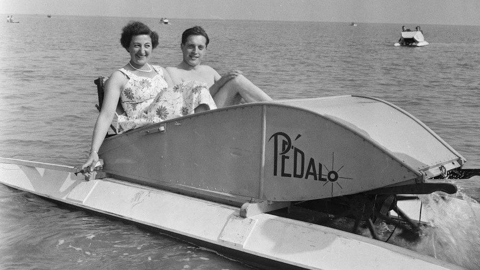 Couple in a pedalo