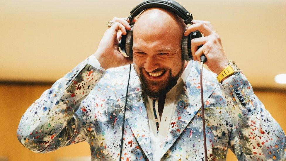 Tyson Fury at British Grove Studios for the recording of Neil Diamond's classic Sweet Caroline