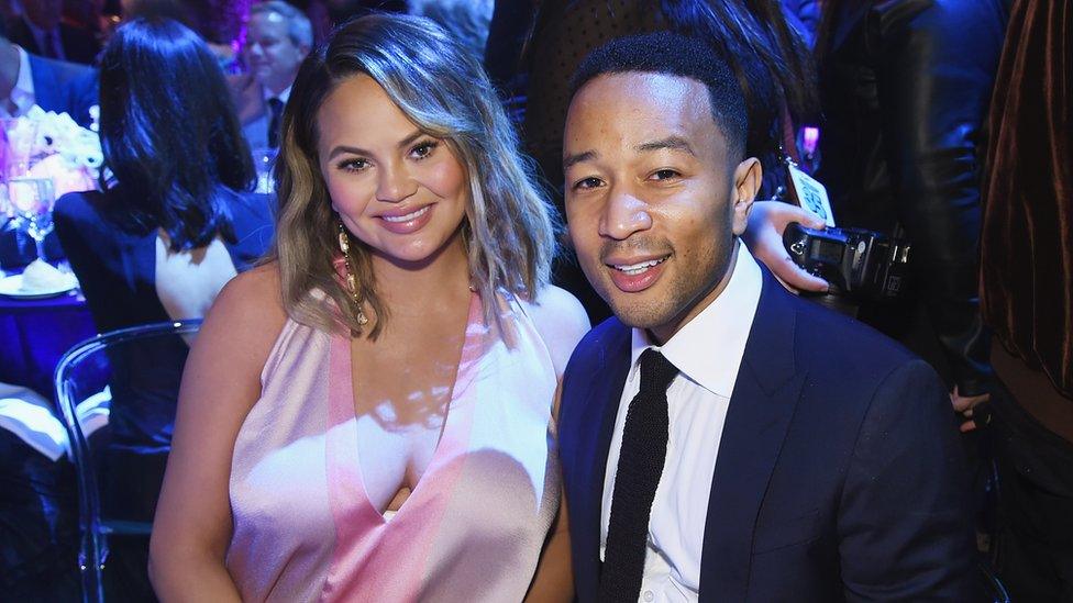 Chrissy Teigen and John Legend attending City Harvest's 35th Anniversary Gala