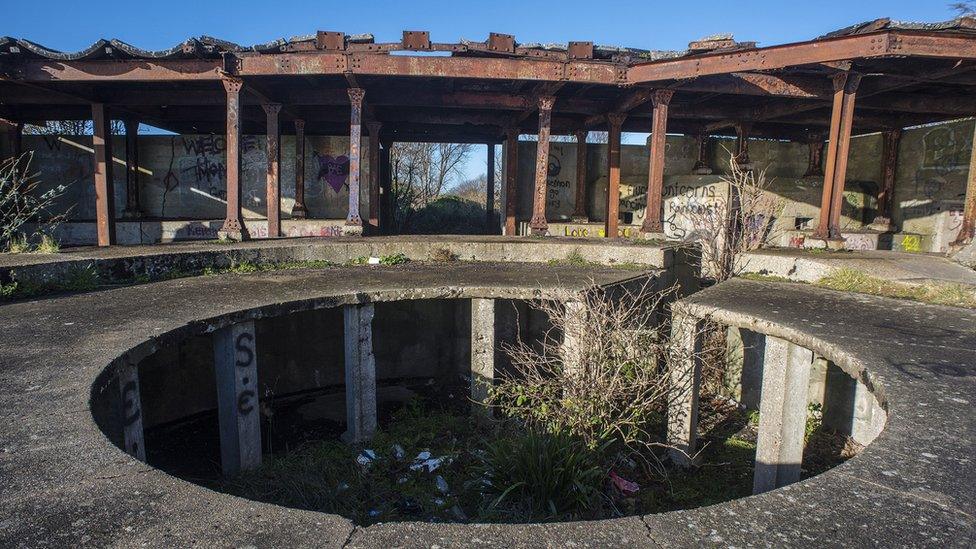 A hole from a Beacon Hill Fort gun