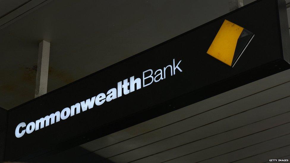 Commonwealth Bank of Australia shop front sign