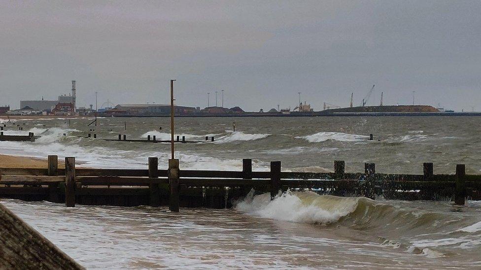 Grey skies over a rough sea