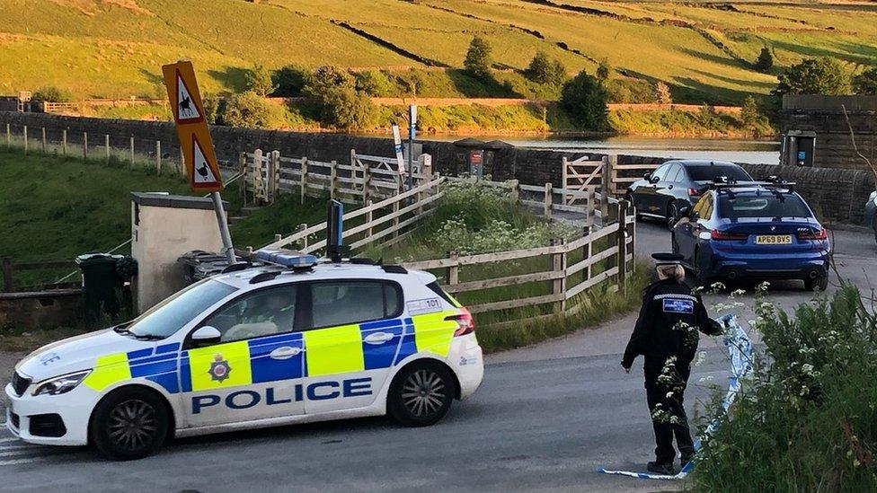 Police at Ponden Reservoir