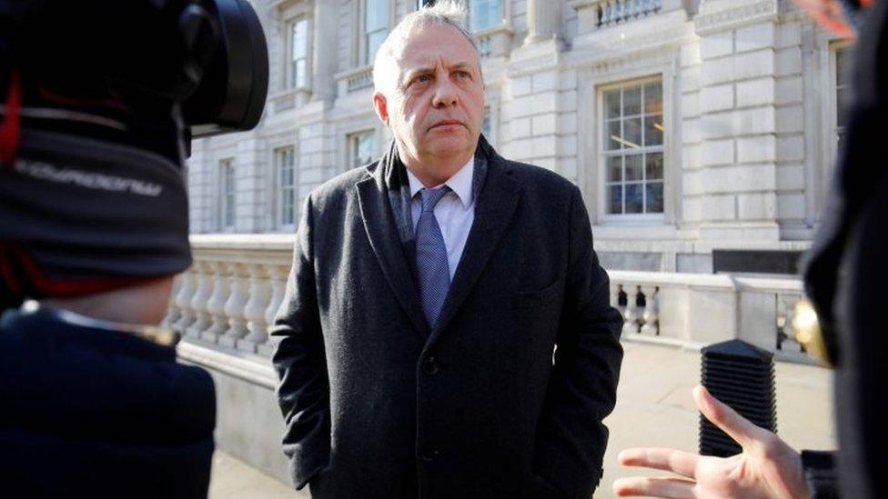 John Mann outside 70 Whitehall