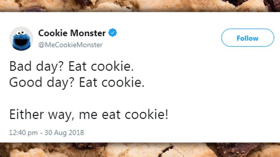 Cookie Monster Twitter post