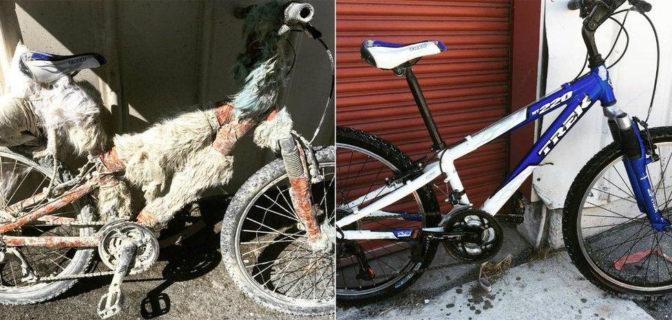 A Burner bike before and after