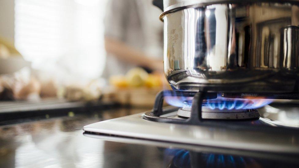 Pan on a kitchen hob