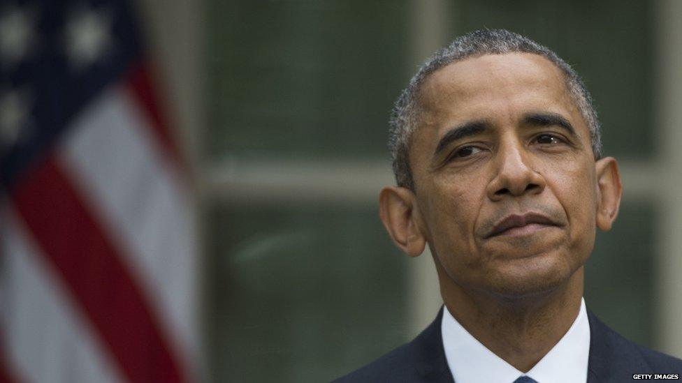 President Barack Obama pauses while delivering a statement on the Supreme Court ruling on gay marriage, in the Rose Garden at the White House on June 26, 2015 in Washington, DC