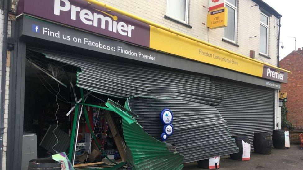 Raided store in Finedon