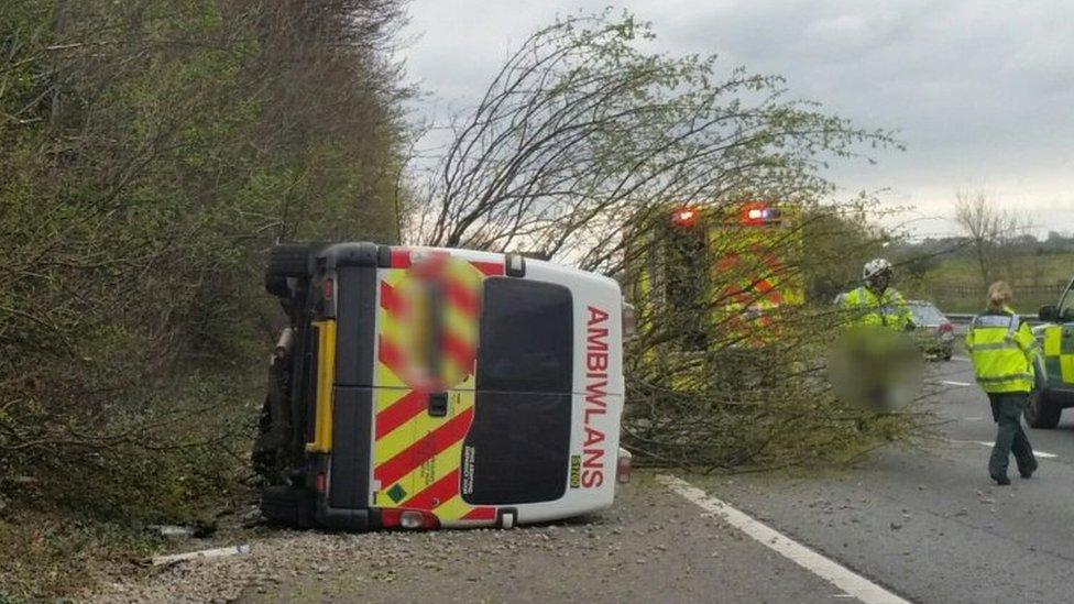 The ambulance crash on the M4