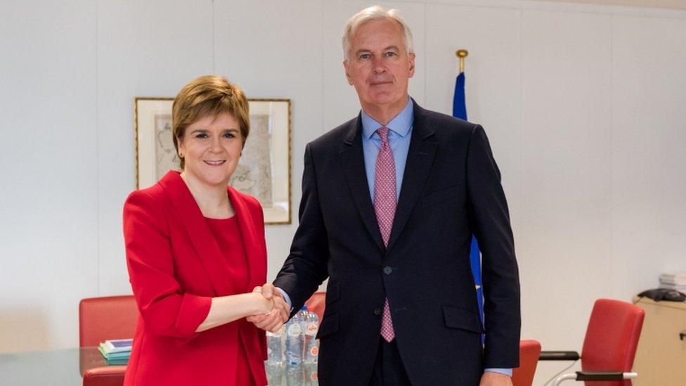 Nicola Sturgeon and Michel Barnier